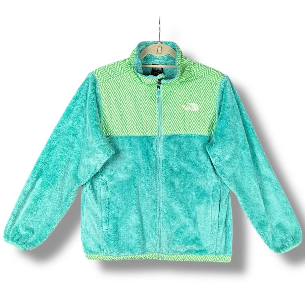 The North‎ Face Denali Thermal Fleece Jacket Youth Girls XL/18 Aqua Lime Green
